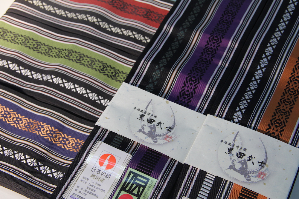 博多織の男帯（日本の絹仕様）
